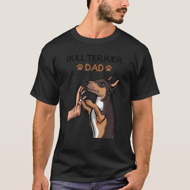 Bull Terrier Dad Bully Dog Lover Men  T-Shirt (Front)