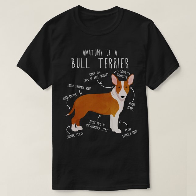 Bull Terrier Dog Anatomy 2 T-Shirt (Design Front)