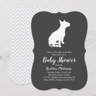 Bull Terrier Dog Baby Shower Gender Neutral Invitation
