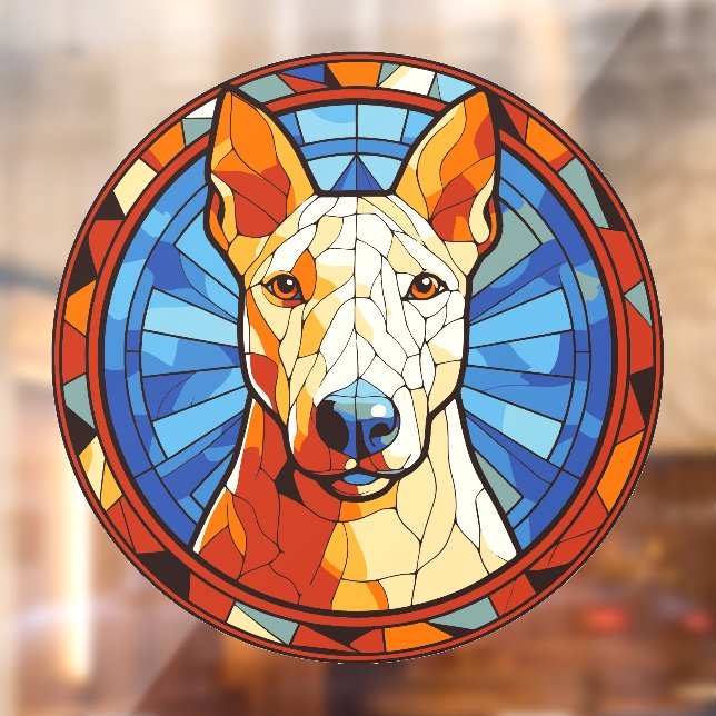 Bull Terrier Dog Breed Faux Stained Glass Pet Window Cling (Sheet 2)