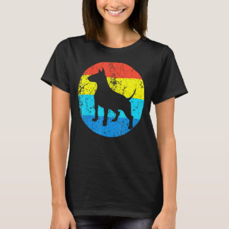 Bull Terrier Dog Breed Silhouette Retro 1970s Circ T-Shirt