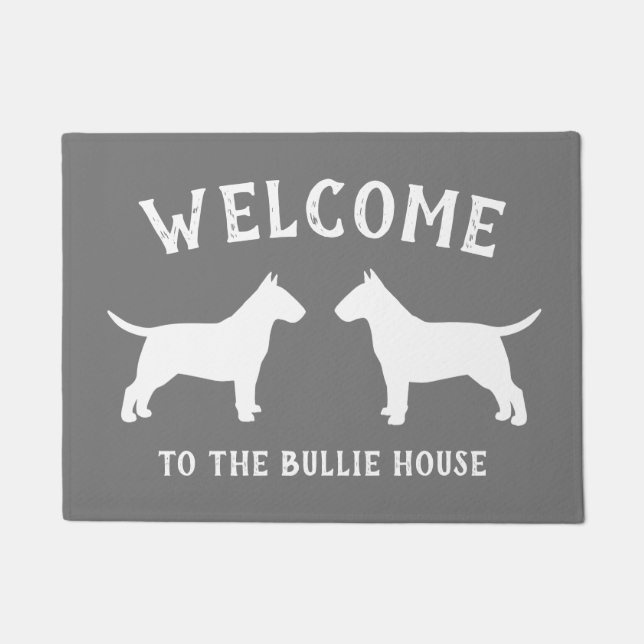 Bull Terrier Dog Breed Silhouettes Custom Doormat (Front)
