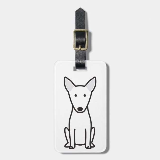 Bull Terrier Dog Cartoon Luggage Tag (Front Vertical)