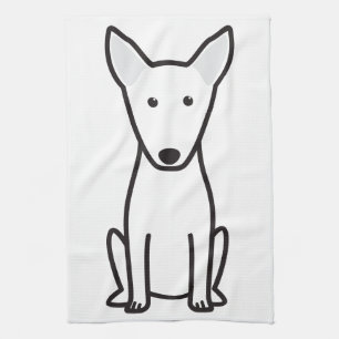 Bull Terrier Dog Cartoon Tea Towel