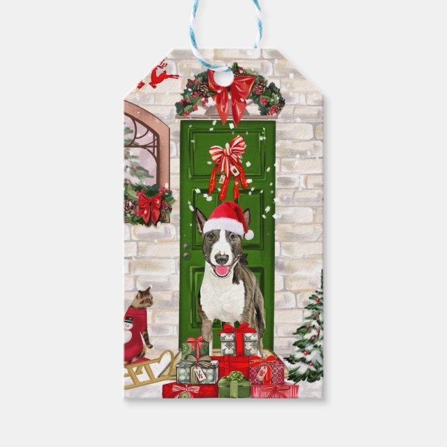 Bull Terrier Dog Christmas  Gift Tags (Front)