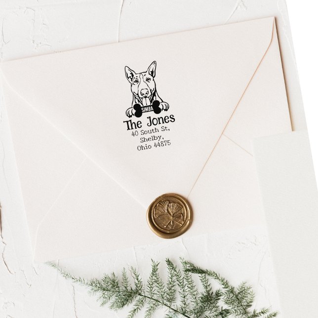 Bull Terrier Dog, Custom Return Address,  Rubber Stamp (Creator Uploaded)