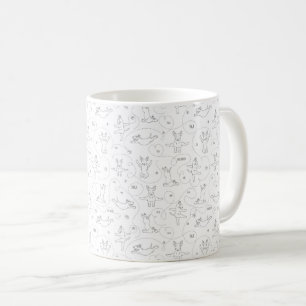 Bull terrier dog doing yoga coffee mug