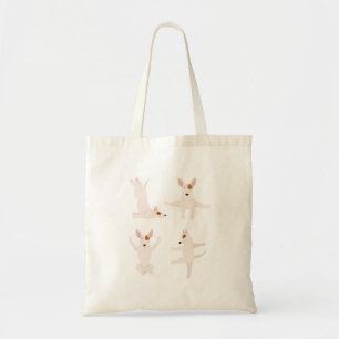 Bull terrier dog doing yoga Tote bag