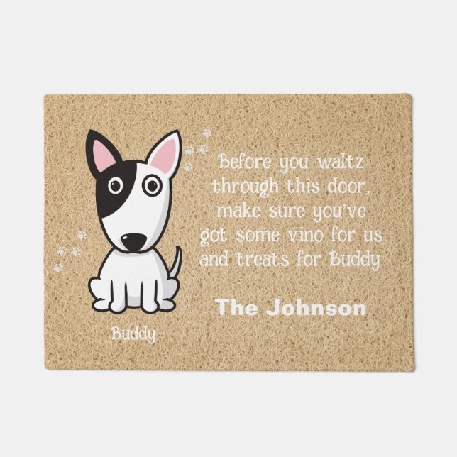 Bull Terrier Dog Door Mat (Front)