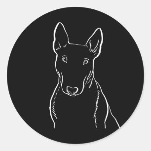 Bull Terrier Dog Gift Line Art Classic Round Sticker
