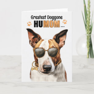 Bull Terrier Dog Greatest HuMOM Mother's Day Holiday Card