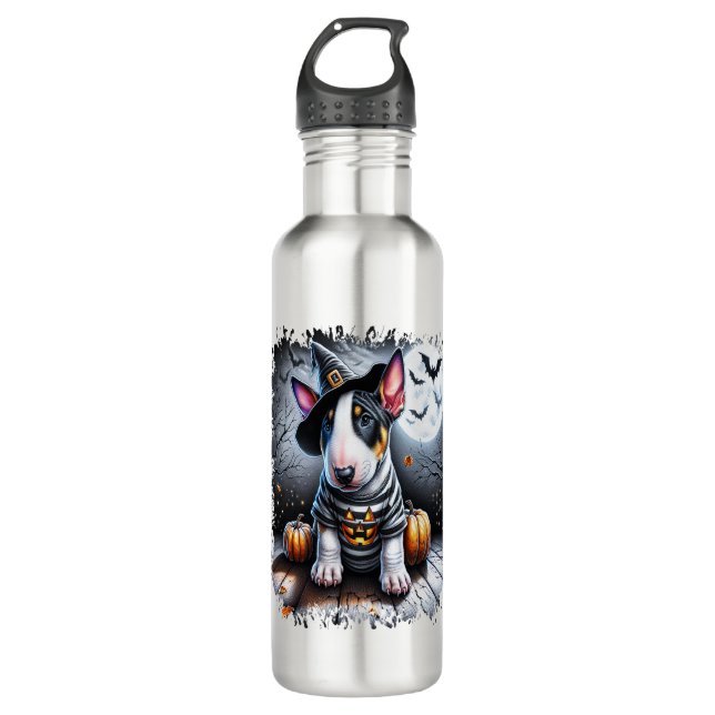 Bull Terrier Dog Halloween 710 Ml Water Bottle (Front)