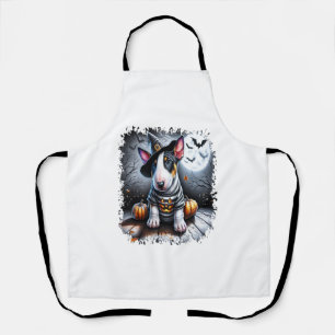 Bull Terrier Dog Halloween Apron