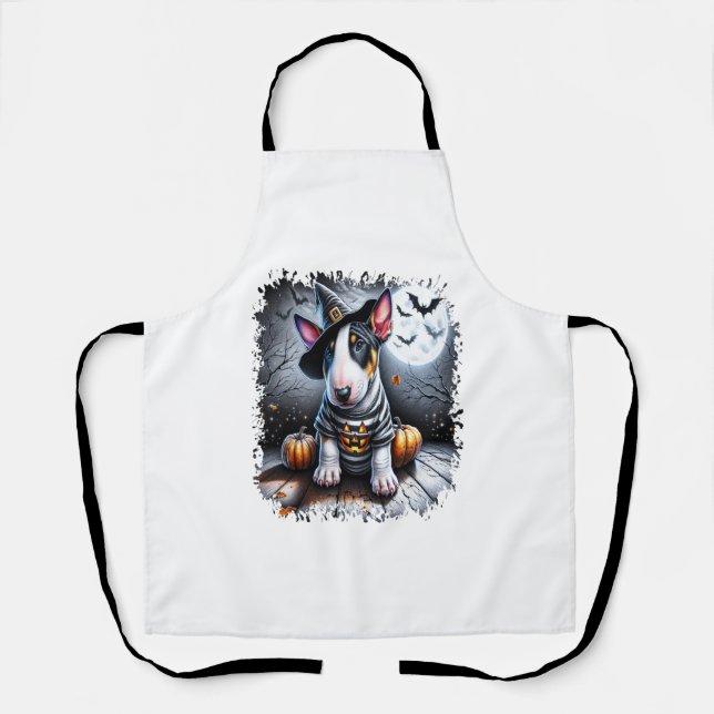 Bull Terrier Dog Halloween Apron (Front)