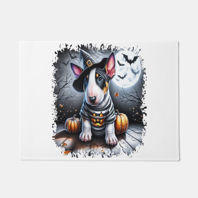Bull Terrier Dog Halloween Doormat (Front)