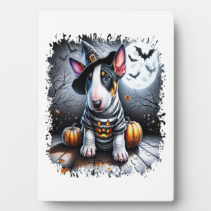 Bull Terrier Dog Halloween Plaque