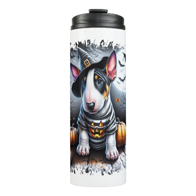 Bull Terrier Dog Halloween Thermal Tumbler (Front)