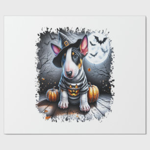 Bull Terrier Dog Halloween Wrapping Paper