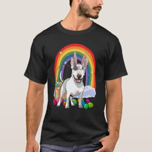 Bull Terrier Dog Happy Easter Eggs Bunny Kids T-Shirt