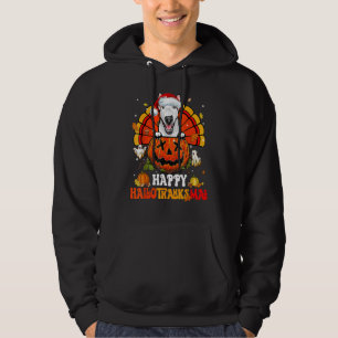 Bull Terrier Dog Happy Hallothanksmas Halloween Th Hoodie