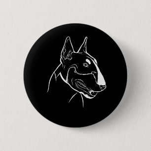 Bull Terrier Dog Head 6 Cm Round Badge