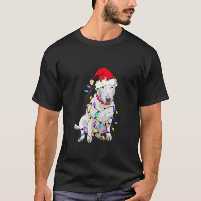 Bull Terrier Dog Light Decor Christmas Dog Lovers T-Shirt (Front)