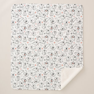 Bull Terrier Dog Lover Seamless Pattern Fleece Bla Sherpa Blanket