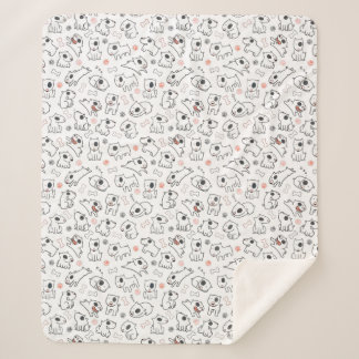 Bull Terrier Dog Lover Seamless Pattern Fleece Bla Sherpa Blanket