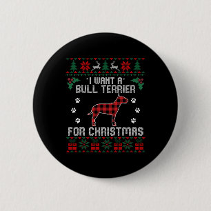 Bull Terrier Dog Lover Xmas Gifts Dog Ugly Christm 6 Cm Round Badge