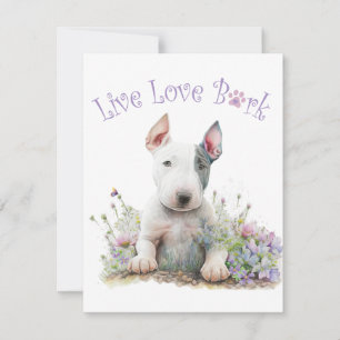 Bull Terrier Dog Mum Floral Card