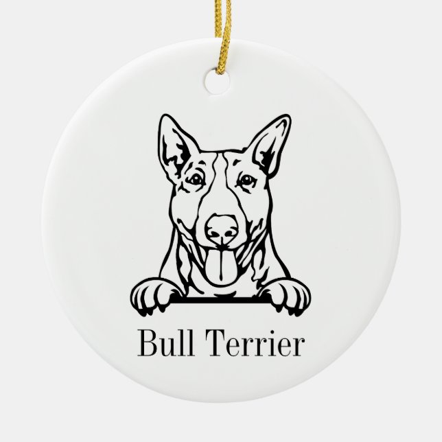 Bull Terrier dog ornament (Front)