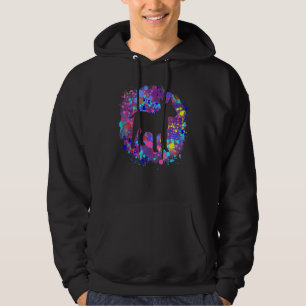 Bull Terrier Dog Pink Watercolor Splatter Art Love Hoodie