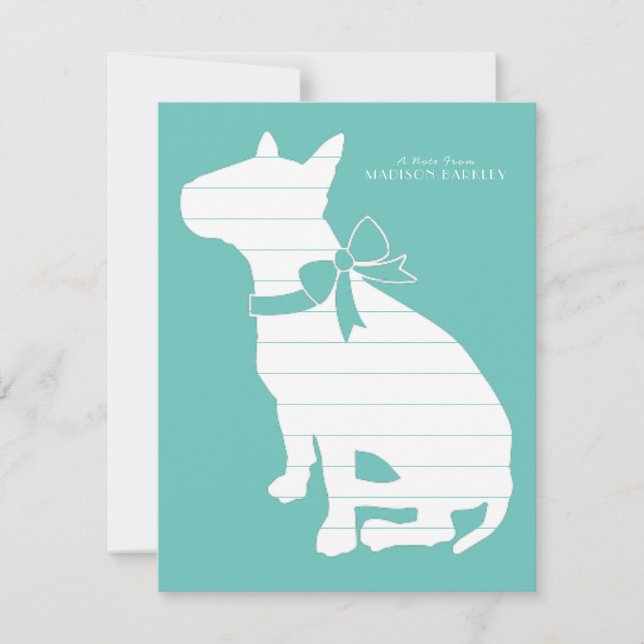 Bull Terrier Dog Puppy Thank You Card (Front)