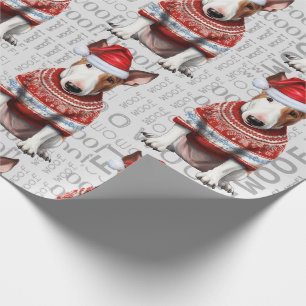 Bull Terrier dog Santa Christmas for Dog Lovers Wrapping Paper