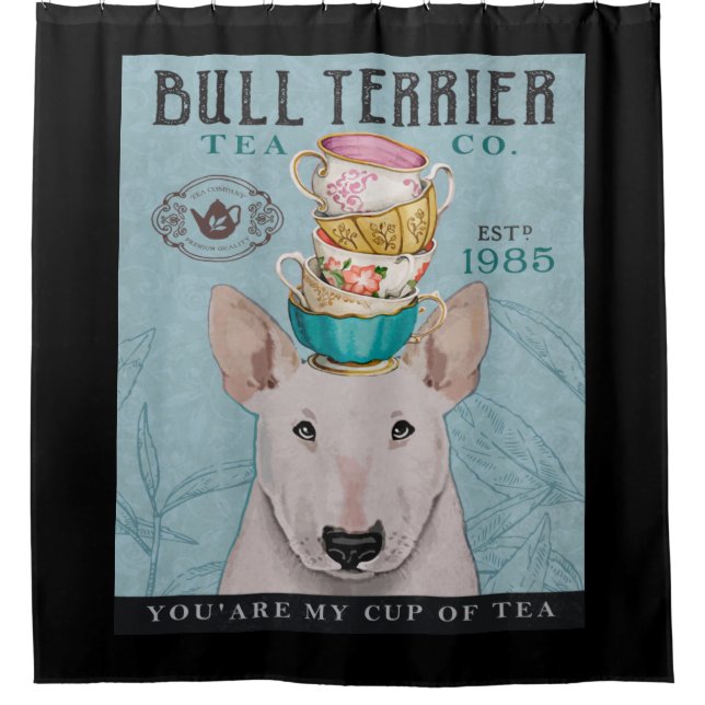 Bull Terrier Dog Tea Shower Curtain (Front)
