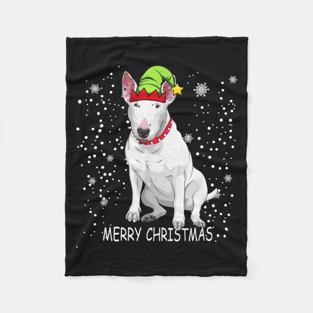 Bull Terrier Dog Tree Christmas Sweater Xmas Dogs  Fleece Blanket (Front)