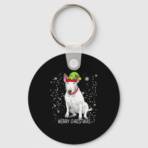 Bull Terrier Dog Tree Christmas Sweater Xmas Dogs Key Ring