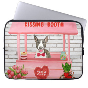 Bull Terrier Dog Valentine's Day Kissing Booth Laptop Sleeve