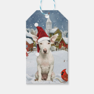 Bull Terrier Dog Winter Wonderland Christmas Joy Gift Tags