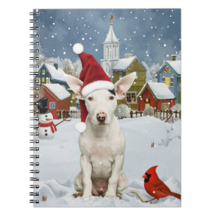 Bull Terrier Dog Winter Wonderland Christmas Joy Notebook