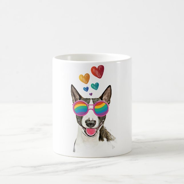 Bull Terrier Dog with Hearts Valentine's Day Coffee Mug (Center)