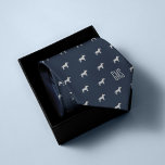 Bull Terrier Dogs Pattern Monogrammed Tie<br><div class="desc">Fun Bull Terrier dogs pattern on a classic navy blue background. Personalize with a monogram to make the perfect one of a kind gift.

Looking for a different color? No problem! Simply click the "Customize" button and select the background color of your choice.</div>
