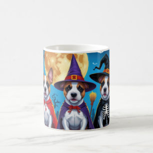 Bull Terrier Dogs Pumpkin Halloween Funny Coffee Mug