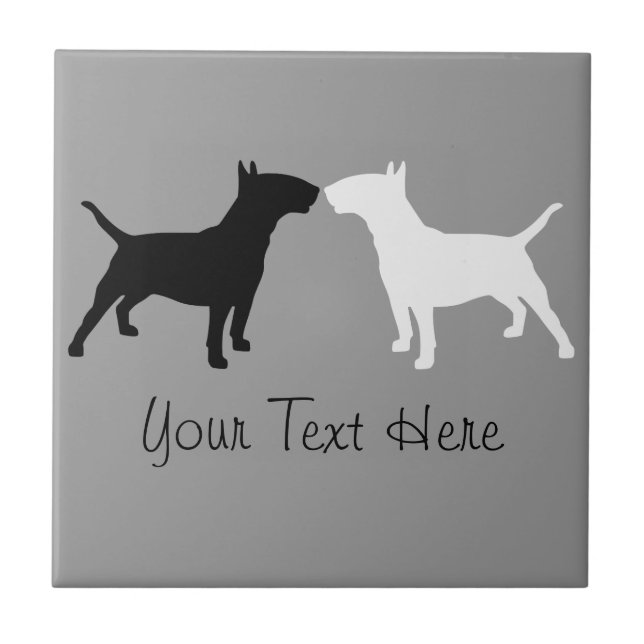 Bull Terrier Double Silhouette Photo Tile (Front)
