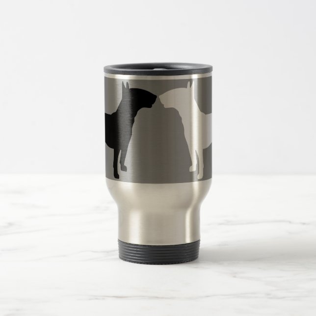 Bull Terrier Double Silhouette Travel Mug (Center)
