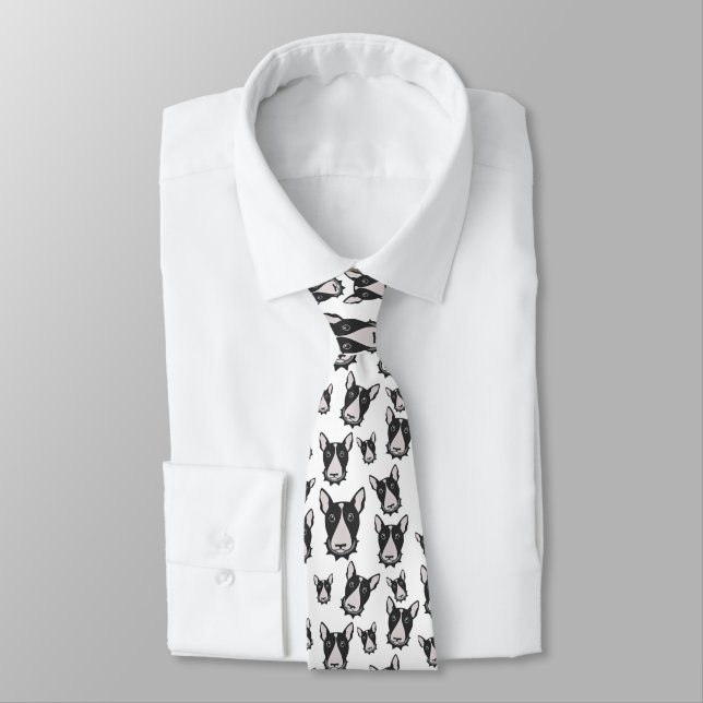 Bull Terrier Double Take! Adorable Puppy Dog Bully Tie (Tied)