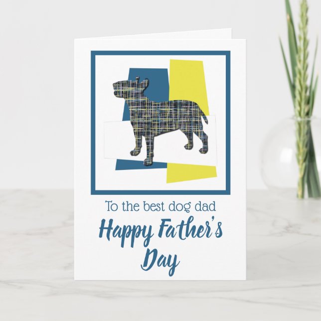 Bull Terrier English Dog TriColour Father’s Day Card (Front)