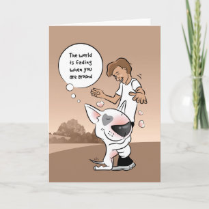 Bull Terrier Friendship Cartoon Greeting Card