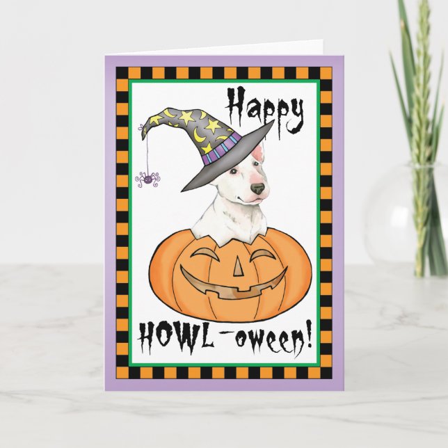 Bull Terrier Halloween Card (Front)