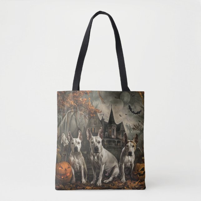 Bull Terrier Halloween Night Doggy Delight  Tote Bag (Front)